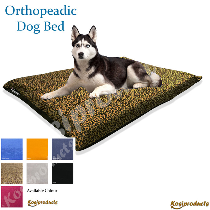 Leopard Print Orthopedic Non-Slip Waterproof Dog Bed Mattress - 1