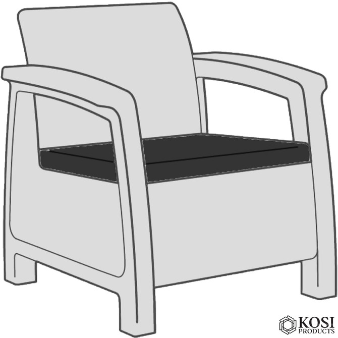 Black Keter Corfu Replacement Seat Cushion-5