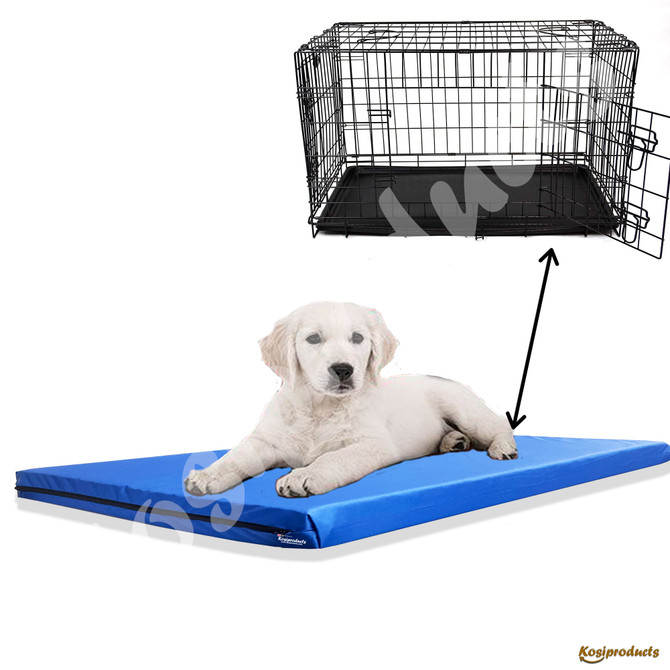 Dog Cat Cage Crate Mat Bed  Mattress Tough Water Resistant Royal Blue Cover 5cm thick-7