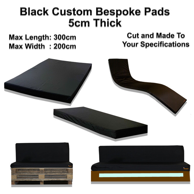 Made to Measure bespoke Crash Mats, Seating Pads Black 13cm Thick