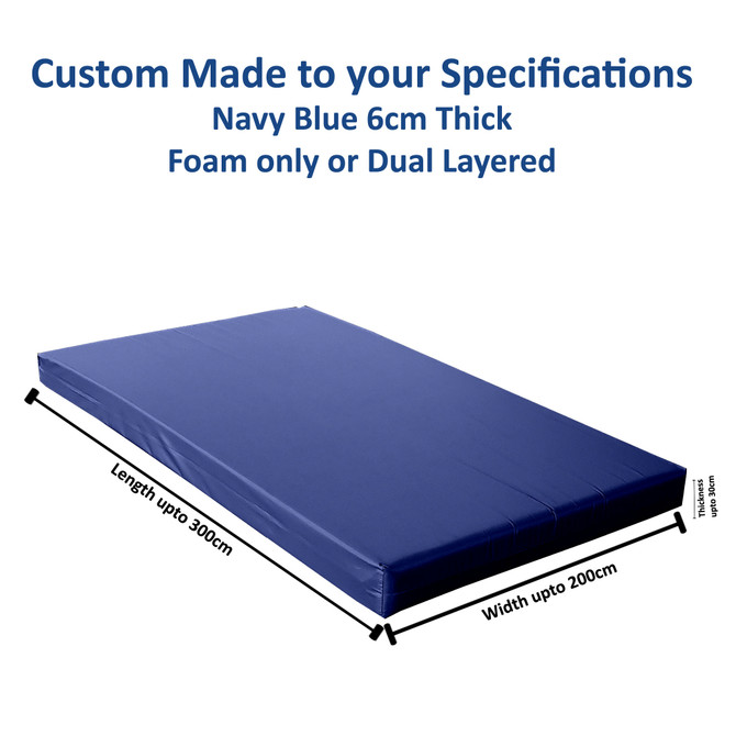 bespoke Crash Mats, Seating Pads Navy-6cm