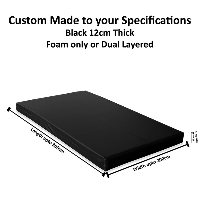 bespoke Crash Mats, Seating Pads Black 13cm Thick