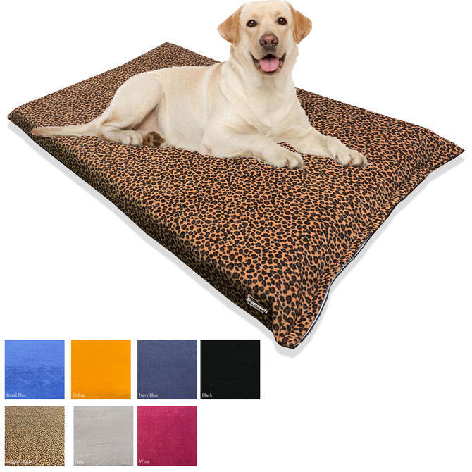 Non Slip Dog Bed Replacement Cover, Leopard Anti Pill Fleece Spare Cover -Kosipet-5