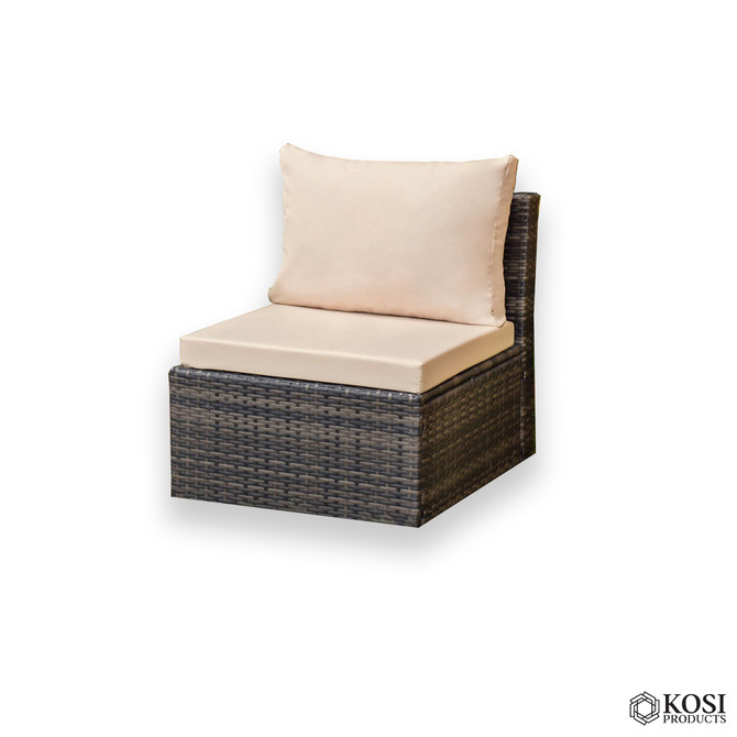 Beige Rattan Seat and Back