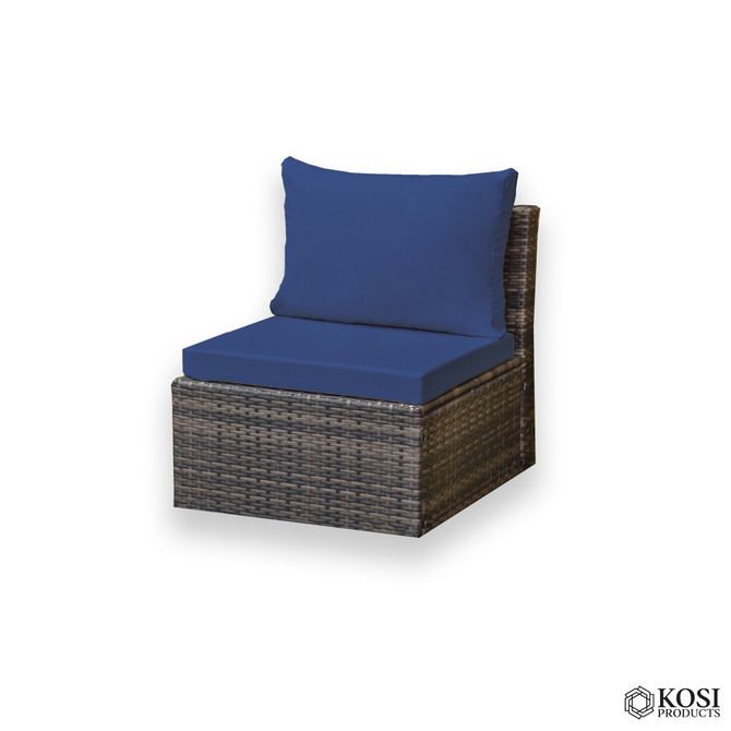 Navy Blue Rattan Seat and Back