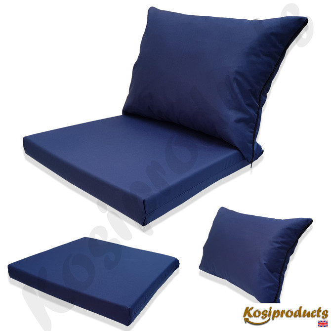 Rattan Replacement Cushions and Seats Pads for Keter Allibert California Navy Blue Set 4