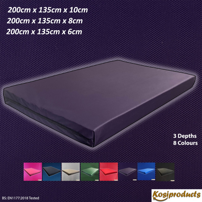 High Impact Crash Mats, Ultra Large Shock Absorbing Dual Layered Gym Mats 200cm x 135cm Purple-1