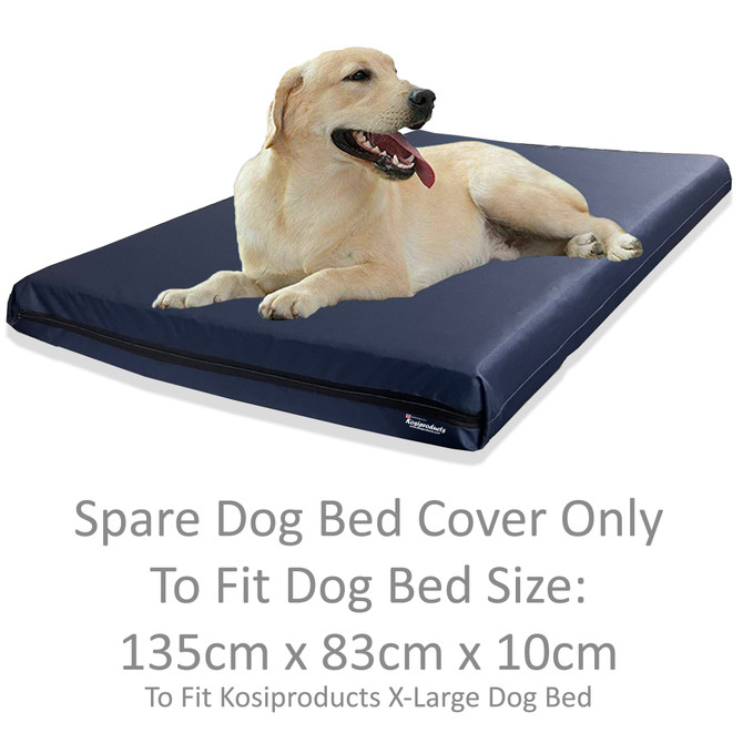 Water Resistant Dog Bed Replacement Navy Blue Cover, X-Large -Kosipet
