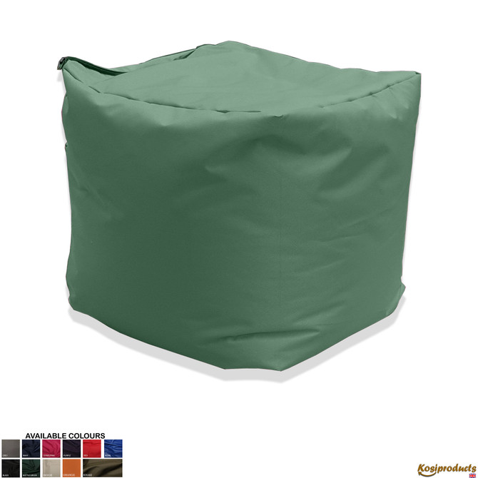Ottoman Bean Bag Footstool Pouf Green Main 3