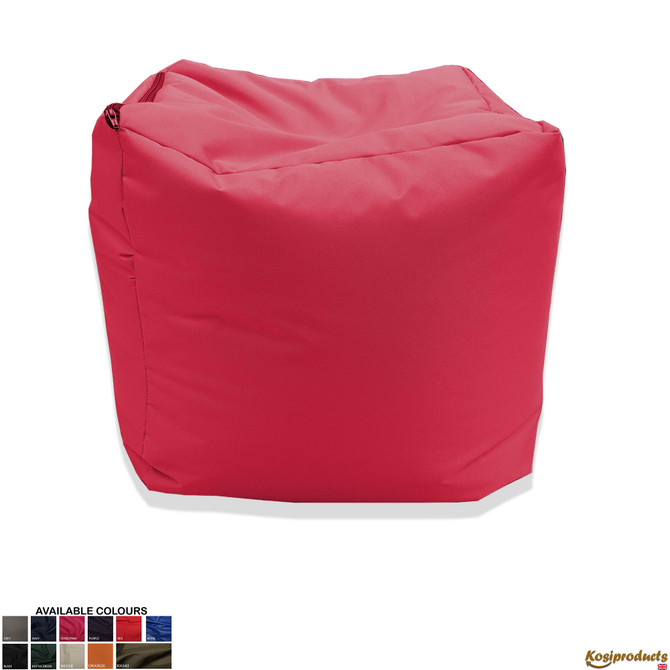 Ottoman Bean Bag Footstool Pouf Red  Main 3