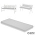 2 Seater Bench Seating Pad Cushion 110cm x 48cm x 5cm for Garden Benches Grey