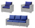 Rattan Replacement Cushions and Seats Pads for Keter Allibert California Navy Blue 10 Piece Set