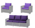 Rattan Replacement Cushions and Seats Pads for Keter Allibert California Purple 10 Piece