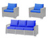 Rattan Replacement Cushions and Seats Pads for Keter Allibert California Rpyal Blue 10 Piece Set