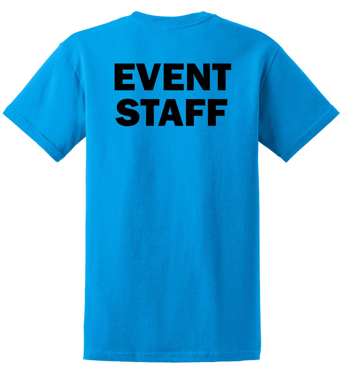 Event Staff Cotton T Shirts Printed Back Sapphire Blue