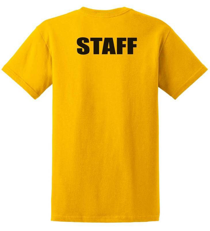 auskou ceremony STAFF Tシャツ Staff Cotton T-Shirts Printed Back,Yellow