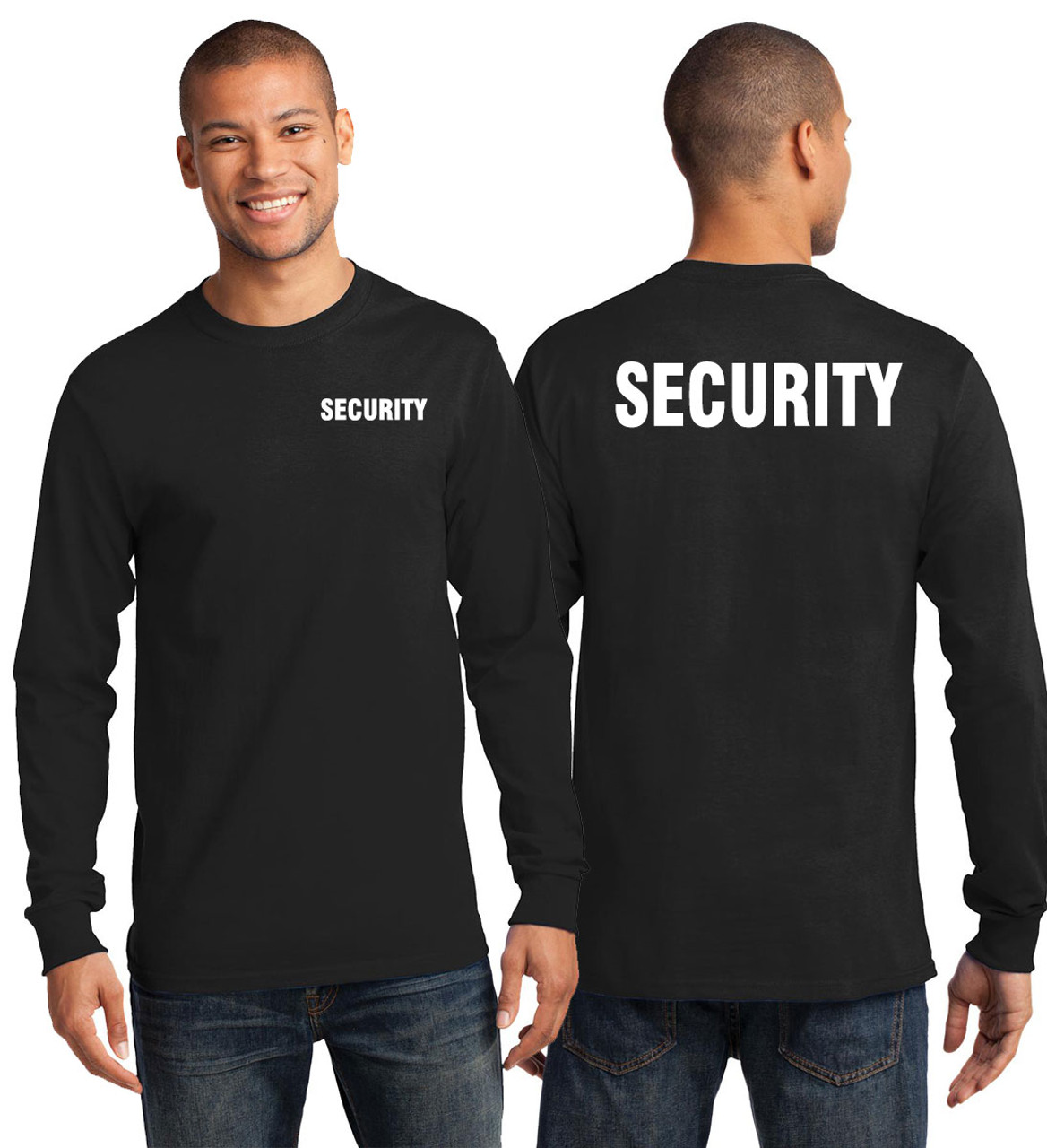 Ledsager Hassy vedholdende Long Sleeve Security T-Shirt with Big and Tall