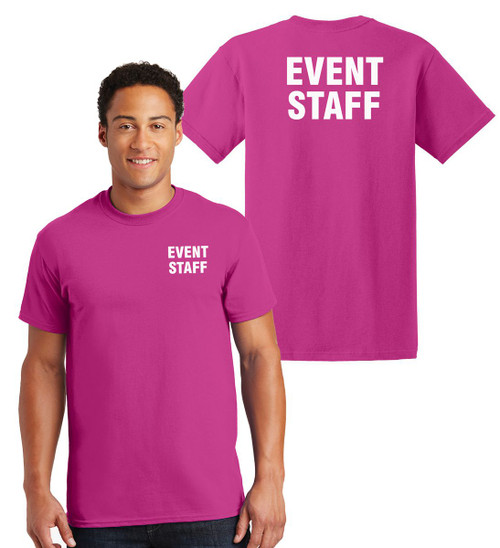 Event Staff Cotton T-Shirts Printed Left Chest and Back,Orange