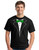 Classic Tuxedo T-Shirt in Black with Green Tie