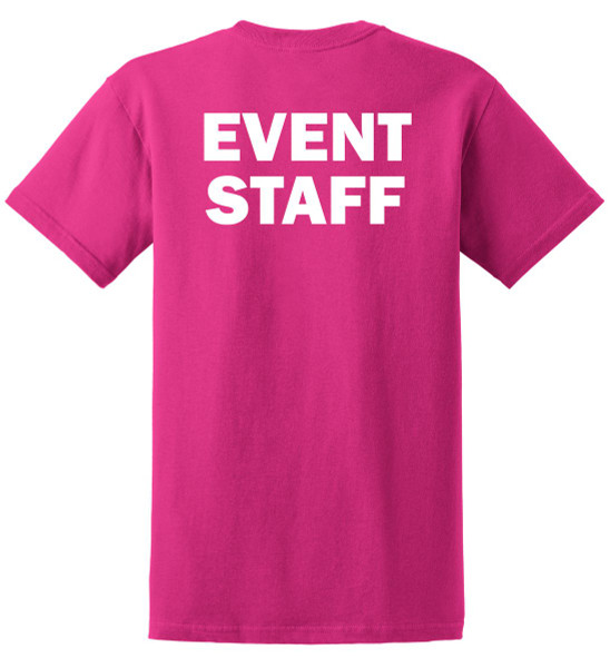 Event Staff Cotton T-Shirts Printed Back, Pink