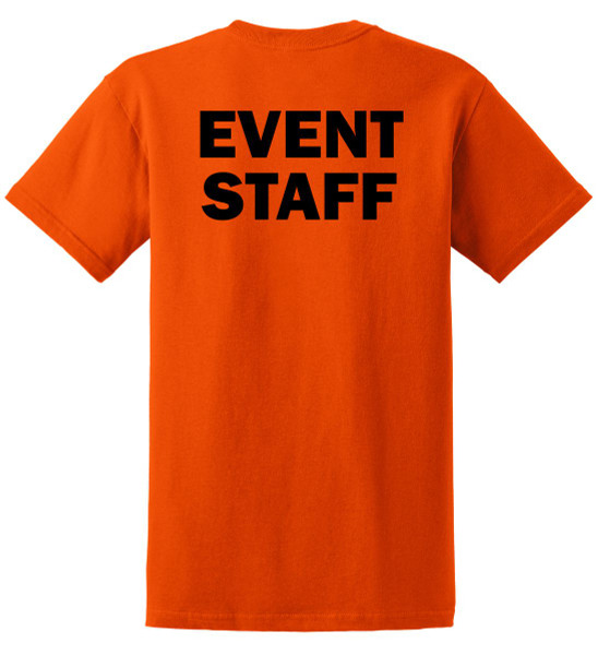 Event Staff Cotton T-Shirts Printed Back, Orange