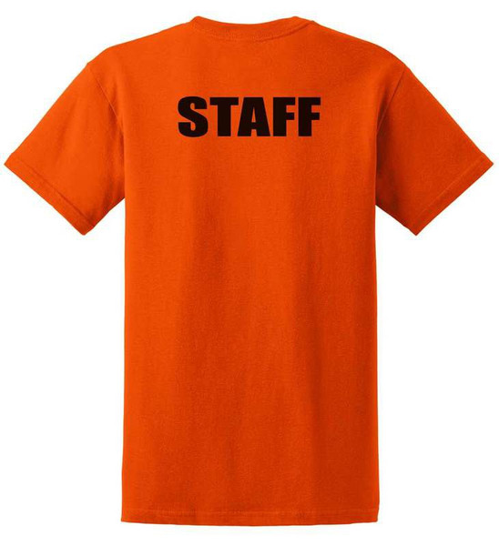 Staff T-Shirts Printed Back,Orange