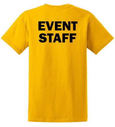 Event Staff Cotton T-Shirts Printed Back, Yellow