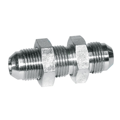 Union Bulkhead, 1/2in Male JIC x 1/2in Male JIC, Steel Zinc Coated