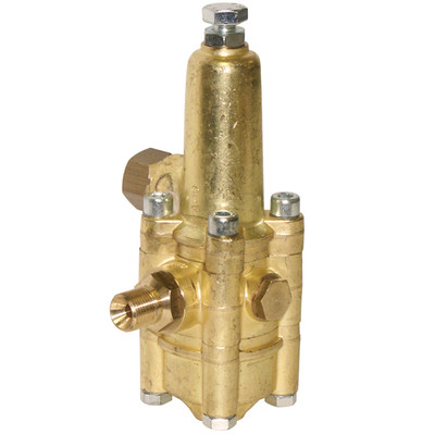Flow Sensitive Unloader, 3/8in BSP-M Inlet, 3/8in BSP-F Outlet, 1/2in FPT Bypass, 4.2GPM,3500PSI, 165°F, General Pump ZK7.1