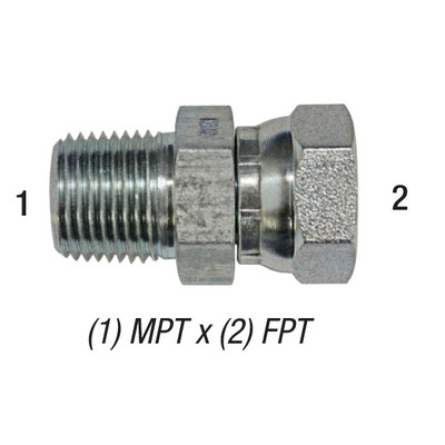 Swivel, 3/8in MPT x 3/8in FPT, Steel Zinc Coated, 1404-6-6