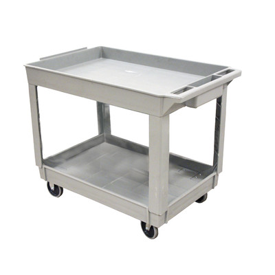 2-Shelf Heavy Duty Utility Cart, 36in L x 24in W x 32in H, 400lbs Weight Capacity, Gray