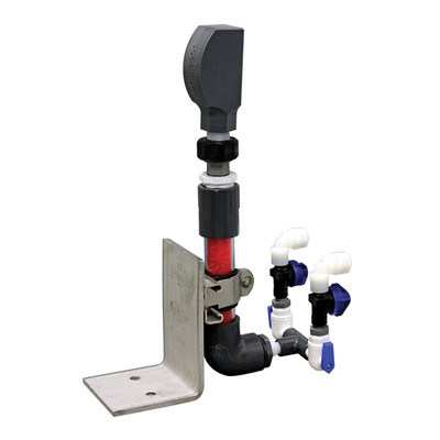 Foaming 12-Hole Showerhead Tire Applicator with 1in Foam Generator, Inlet (2) 3/8in Tube O.D. Outlet (1) 1/4in MPT Thermoplastic Fittings