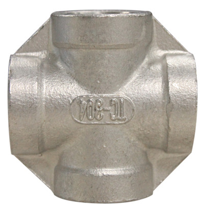 4-Way Cross, 3/8in FPT, 304 Stainless Steel