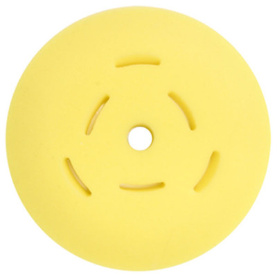 Buffing Cool It Foam Pad, 6in Dia. 50 Pores Per Inch (PPI), Flat Pad, Yellow Polyester, S.M. Arnold 44-166