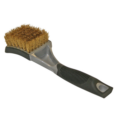 Tire Whitewall and Sidewall Brush, 8-1/2in L x 2in W, 3/4in Bristle L, Brass Wire Filament, S.M. Arnold 82-011