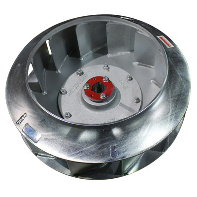 Blower Impeller, 15HP Clockwise, Zinc Plated Steel, Red