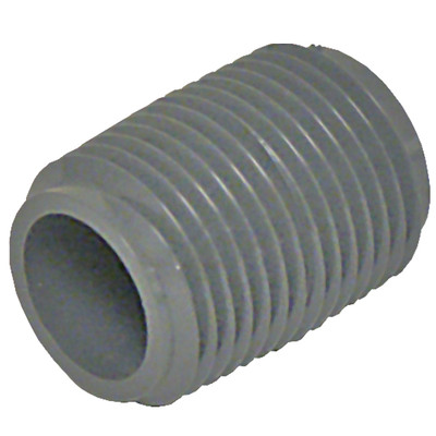 Close Pipe Nipple, 1/2in x Close MPT, PVC SCH80, Gray