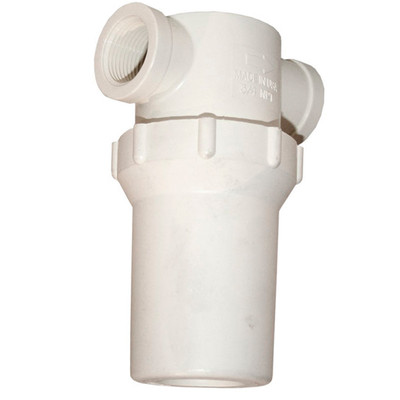 In-Line Strainer Assembly, Inlet/Outlet 1/2in FPT, 40 Mesh Steel Screen, Viton Gasket, White, RVF88NV4CN