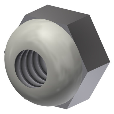 Nylon-Lock Hex Nut, 1/4-20, Stainless Steel, Pack of 100, 600186