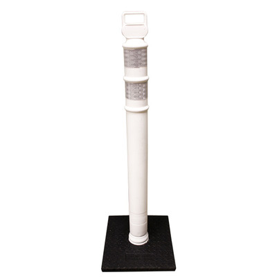 Delineator Post with 8lb Base, 45in H x 4in Dia. White Polyethylene