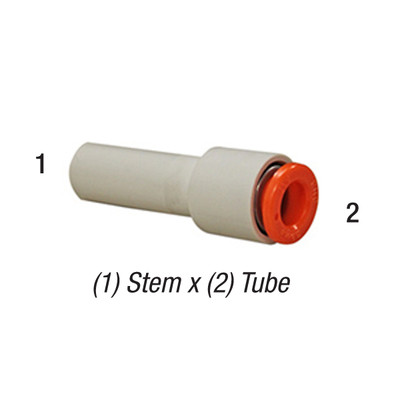 Plug-in Reducer, 3/8in Tube Stem x 1/4in Tube, 145PSI, Pack of 10, SMC One Touch Fitting KQ2R07-11A