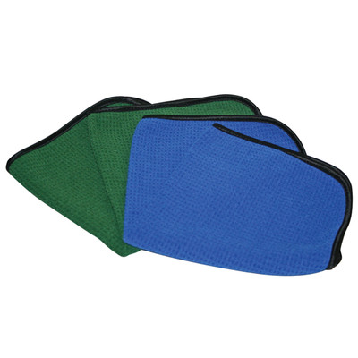 Microfiber Waffle Weave Towels, 16in x 16in, Case of 12, Green