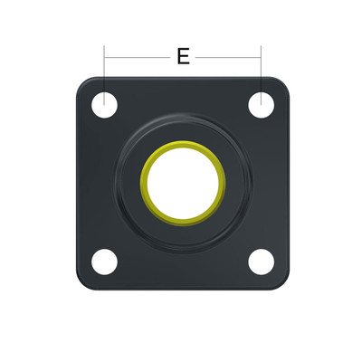 Flange Bearing, 4-Bolt, 1-1/4in Shaft Dia. Sonnys DCW Top Brush, Python Side Brush, Aluminum with Yellow Iglide® Plastic Insert