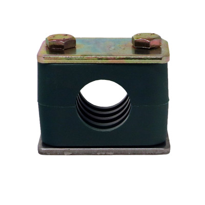 Stauff Clamp Single, 1/2in I.D. for Hydraulic Hose, Green, S-3014S