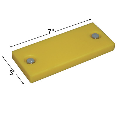 UHMW Chain Guide for Air Take-Up with Hardware, 4in L x 3in W, Entrance End