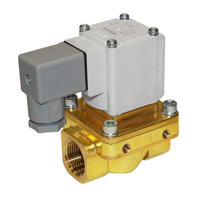 Solenoid Valve, 1in FPT, Normally Closed with DIN Coil, D110VAC, Brass Body, SMC VXZ262KJB