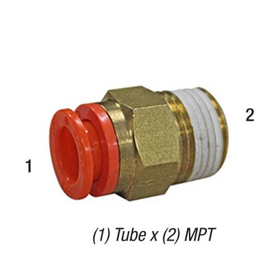 Male Connector, 3/8in Tube x 3/8in MPT, 145PSI, Pack of 10, SMC One Touch Fitting KQ2H11-36AS