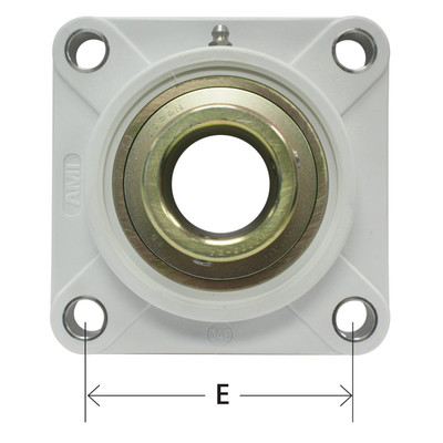 Flange Bearing, 4-Bolt, 1in Shaft Dia. Thermoplastic, AMI UCFPL205-16MZ2W