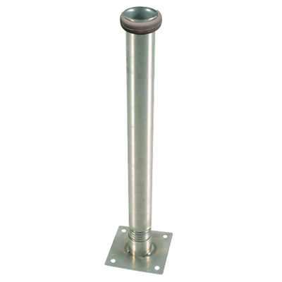 Flexible Spring Wand Holder with Flared End 2-1/4in Dia. x 26in L, Floor Mount with 4 Hole Base Plate Stainless Steel