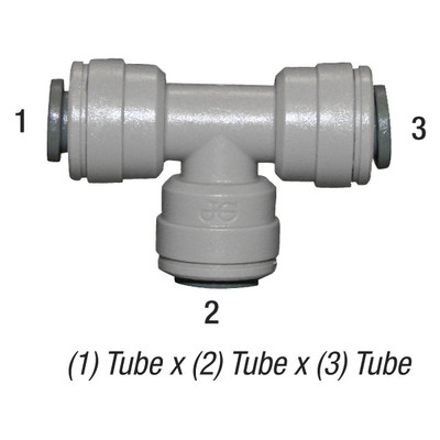 Union Tee, 1/4in Tube x 1/4in Tube x 1/4in Tube, 150PSI @ 73ºF, PI0208S